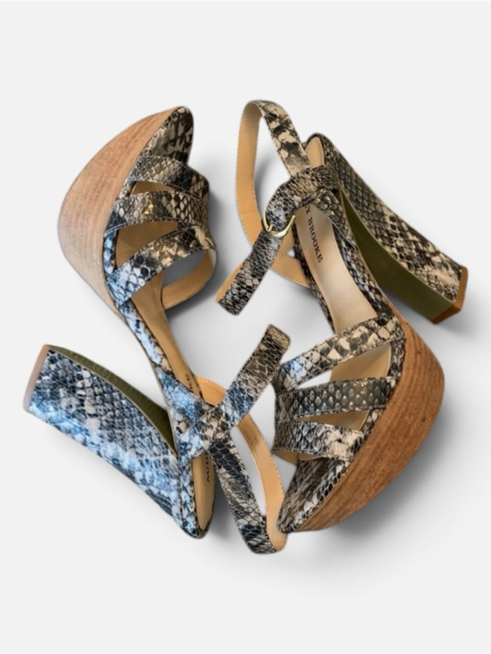 Audrey Brooke Platform Heel “Skin” Sandals. NWOT